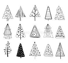 Black And White Christmas Tree Doodle Set Of Doodle Christmas Trees Vector Illustration Christmas Tree Drawing Christmas Doodles Christmas Drawing