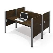 Bowery Hill Double Face To Face Desk In Chocoilate