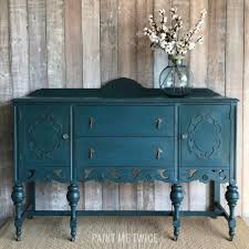 Rich And Striking Chalk Paint By Annie Sloan Finish On A Beautiful Buffet Project By Paint Me Twi Blue Painted Furniture Painted Furniture Painted Sideboard