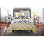 Irregularity black and white chevron mother and child dress for parents and children summer bouquet tutu show long dress. Mainstays Yellow Grey Chevron Bed In A Bag 6 Piece Bedding Comforter Set Twin Walmart Com Walmart Com