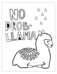 No Prob Llama Printable Coloring Page Free Kids Coloring Pages Easy Coloring Pages Printable Coloring Pages