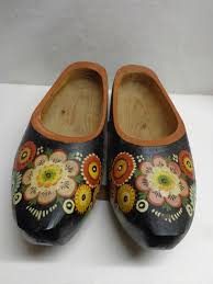 Vintage Pair Of Decorative Dutch Wooden Shoes Hand Painted Dutch Wooden Shoes Wooden Shoes Wooden Clogs Dutch