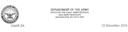 Memorandum Readiness Of The United States Army Reserve
