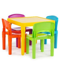 Humble Bee Kids Plastic Table And 4 Chairs Reviews Furniture Macy S Toddler Table Kids Table And Chairs Table And Chair Sets