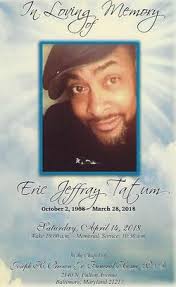 Search Eric Tatum Obituaries and Funeral Services