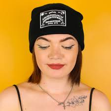 Ouija Board Patch Black Beanie