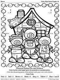 Color Math Fairy Tale Facts Color By The Number Code Math Puzzles Math Coloring Fairy Tales Math