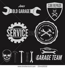 Set Of Logo Badge Emblem And Logotype Element For Mechanic Garage Car Repair And Auto Service Garage Logo Mechanic Logo Design Mechanics Logo