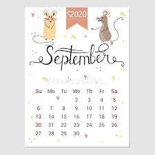 Maybe you would like to learn more about one of these? Calendar September 2020 Cute Monthly Calendar With Rat Hand Drawn Style Characters Year Of The Rat N Stock Vector Illustration Of Diary February 160488561