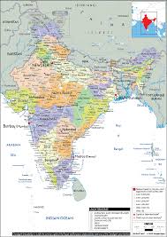 The map shows kerala state with cities, towns, expressways, main roads and streets, cochin international airport (iata code: Large Size Political Map Of India Worldometer