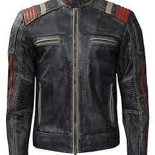 Mens Retro Cafe Racer Vintage Distressed Motorcycle Black Leather Biker Jacket From Leatherworld2014 Leather Jacket Style Black Leather Biker Jacket Cafe Racer Jacket