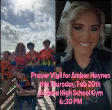 A Prayer Vigil for Amber Haynes is set for Thursday, February 20, at 6:30pm  at Dora High School Gym. #prayervigil