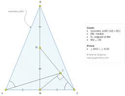 Geometry Problem 1272 Isosceles Triangle Median Midpoint Perpendicular 90 Degrees Angles Congruence Geometry Problems Isosceles Triangle Geometry