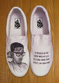 Hand Drawn Custom Vans With Kid Cudi Portrait Lyrics Vans Custom Design Shoes Custom Vans