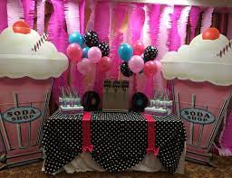 Showcase a classic 50s foil banner near the buffet table for a sweet touch to your 50s party decor. 50s Theme Party Decorations Ideas Novocom Top