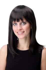 This bob is reminiscent of a modern betty page, the straight edged style is flattering. Wig Me Up 7122 4 Lady Quality Wig Shoulder Length Longbob Bob Fringe Bangs Straight Dark Brown
