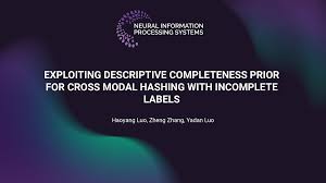 Exploiting Descriptive Completeness Prior for Cross Modal Hashing with  Incomplete Labels