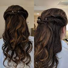 Long Falling Curls With A Twisted Hair Crown Long Hair Styles Crown Hairstyles Wedding Hair And Makeup