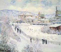 Ivan shishkin's in the wild north: View Of Argenteuil Snow Painting By Claude Monet