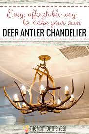 Male deer shed their antlers each year, and because the horns are hollow, they make a great material to create a custom chandelier lamp. Diy Deer Antler Chandelier The Mom Of The Year