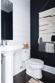 In this case, however, the slanted ceiling offers a perfect opportunity to. Beautifully Decorated Black And White Powder Room Beautifully Black Decorated Powder Room Shiplap White Black Powder Room Powder Room Design Powder Room