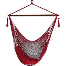 Which is the best hammock chair to buy? Sunnydaze Caribbean Style Extra Large Hanging Rope Hammock Chair Swing For Backyard And Patio Red Target