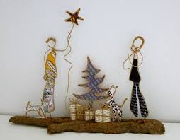 Noel Figurines En Ficelle Et Papier Artisanat De Fil Fil Kraft Arme Creations De Noel