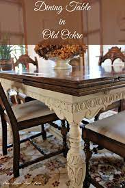 A 1930 S Jacobean Dining Table Becomes The Latest Painted Furniture Piece In This New House Us Antique Dining Tables Chalk Paint Dining Room Table Dining Table
