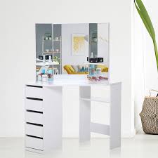 Corner cabinet storage solid oak wood freestanding bedroom furniture with drawer. China Wooden White Corner 5 Drawers Dressing Table With Stool And Mirror Set For Bedroom Manufacturer And Supplier Joysource