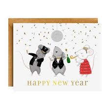 mouse party new year card paper source new year card holiday card set happy new year cards