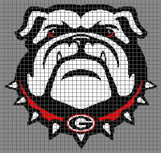 Heart georgia cross stitch patternsize on 14 count roug. University Of Georgia Bulldawgs Graph And Row By Row Written Crochet Instructions 10 Yarnloveaffair Com