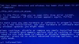 This guide shows you how to fix blue screen of death errors (or bsod errors) for windows xp. Windows Xp Blue Screen Driver Irql Not Less Or Equal Youtube