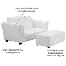 Wipe leather with a soft cloth and warm water. Costway White Kids Sofa Armrest Chair Couch Lounge Children Birthday Gift W Ottoman Walmart Com Walmart Com