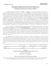 FOOTHILL MORTGAGE FUND OF OLYMPIA, LLC