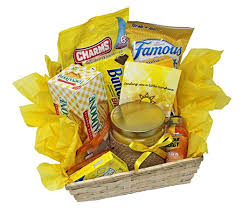 Get well soon gift basket yellow bow purple bow turquoise bow white bow pink bow neon green bow. Get Well Soon Yellow Themed Sunshine Gift Basket Around The Clock Gifts