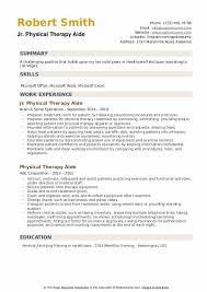 Physical Therapy Aide Resume Samples Qwikresume