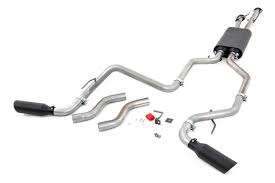 How to dress up the tundra exhaust with a chrome tip. Dual Cat Back Exhaust System W Black Tips 09 20 Toyota Tundra V8 4 6l 5 7l Rough Country