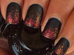 Matte Black And Gold Glitter Nails Nailart And Things Mattened Glitter Nails Red And Gold Nails Black Nails Trendy Nail Art