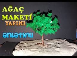Maket Agac Yapimi 2 Diy Youtube Agac Maket Yapay Agac