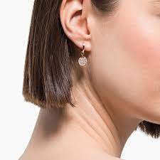 Ginger Hoop Earrings White Rose Gold Tone Plated Swarovski Com