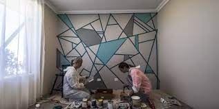 Ceiling panels bathroom ceiling bathroom design modern style bathroom bathroom tall cabinet storage house pink bathroom pink ceiling hallway colours ceiling paint colors painted ceiling colored how to repair a peeling bathroom wall or ceiling — melanie lissack interiors. Decorative Painting The Wall With A Puzzle Design