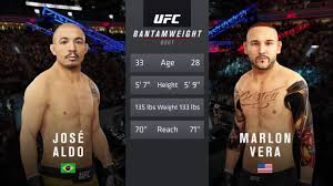 Pedro munhoz, with official sherdog mixed martial arts stats, photos, videos, and more for the bantamweight fighter from brazil. Jose Aldo Vs Marlon Vera Ufc 4 Apex Las Vegas Live Gameplay Youtube