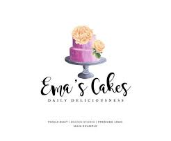 kuchen logo logo vorgefertigten kuchen logo sussigkeiten cake logo watercolor cake sweets logo