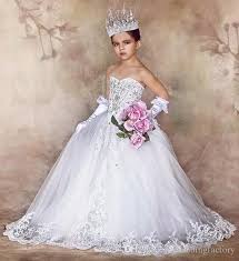 Anniv Coupon Below] Stunning Luxury Little Brides Wedding Dress Bling Bling  Crystals Beaded Lace Appliques Flower Girl Dresses Lace Up Back Lovely Bows  Custom From Weddingfactory, $135.68 | DHgate.Com
