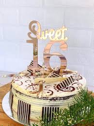 A boy's 16th birthday is a pretty big deal for him. Rose Gold Mirror Sweet 16 Birthday Cake Topper Online Party Supplies