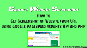 How To Capture Screenshot Of Website From Url Using Php Codexworld Pagespeed Web Development Tutorial Insight