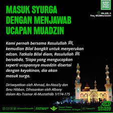 Dakwah Tauhid On Instagram Masuk Surga Dengan Menjawab Ucapan Muadzin Dalil Mengenai Perintah Menjawab Adzan Adalah Hadis Dari A Surga Persamaan Hukum