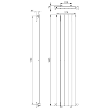 Vogue Fly Line 1800mm Height Vertical Single Panel Radiator