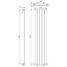 vogue fly line 1800mm height vertical single panel radiator