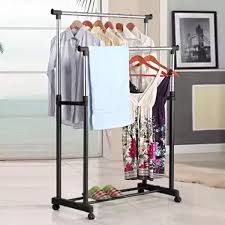 Add to wish list add to compare. Double Pole Adjustable Stainless Steel Cloth Hanger And Organizer Rack With Wheel At Best Price Nepal Socheko Com